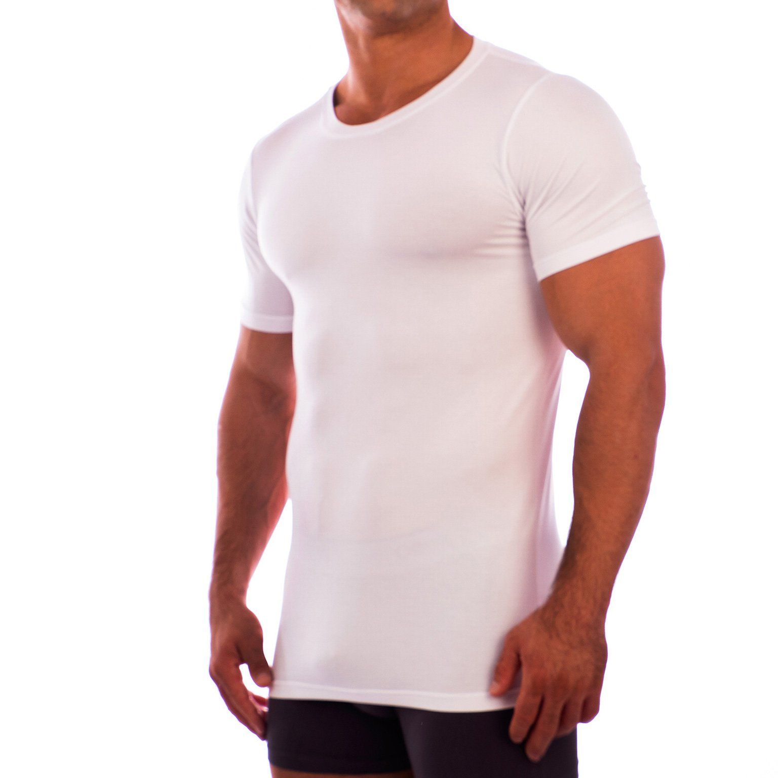 Crew Neck Short Sleeve Undershirt Obviously Apparel White Small 
