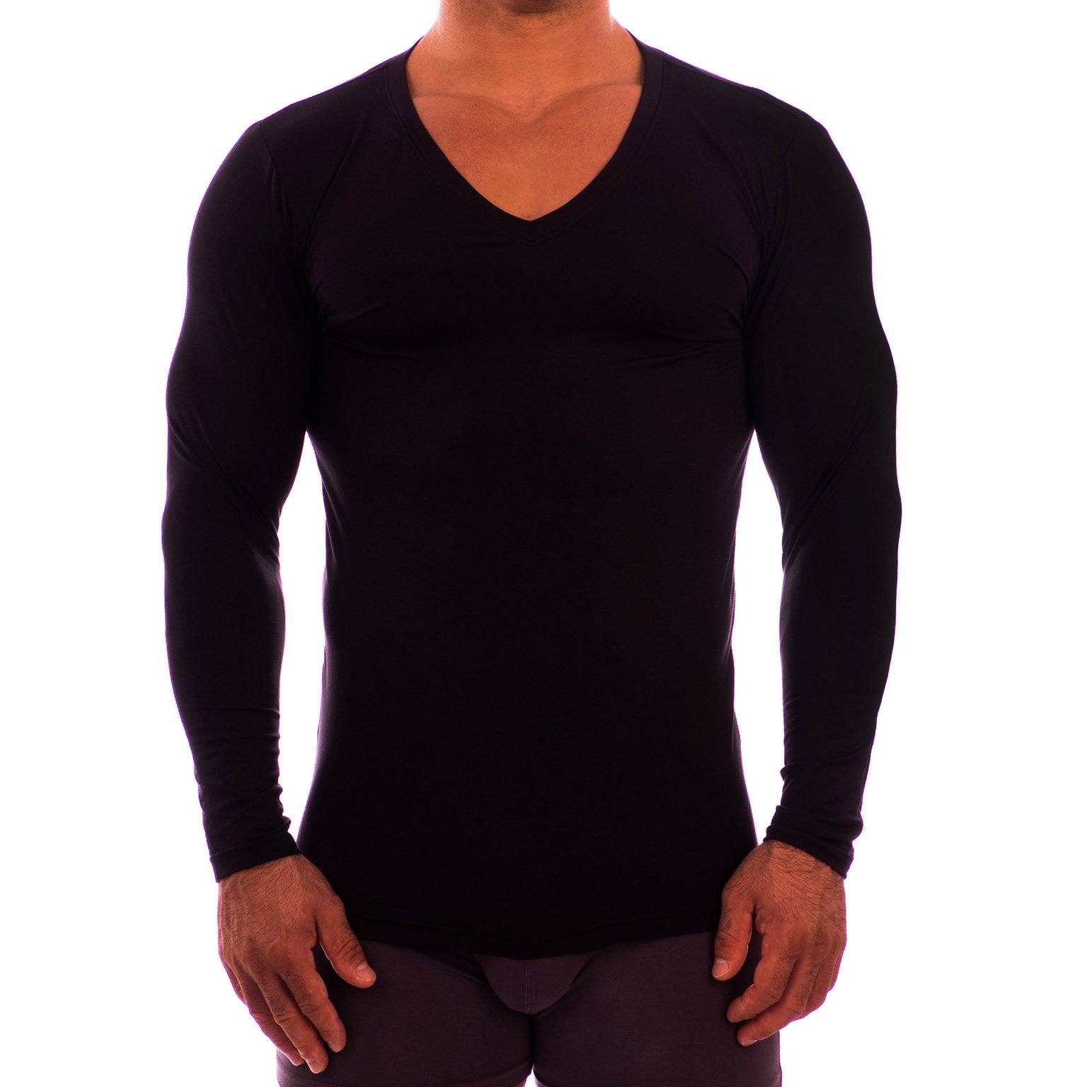Deep V Neck Long Sleeve Undershirt Obviously Apparel
