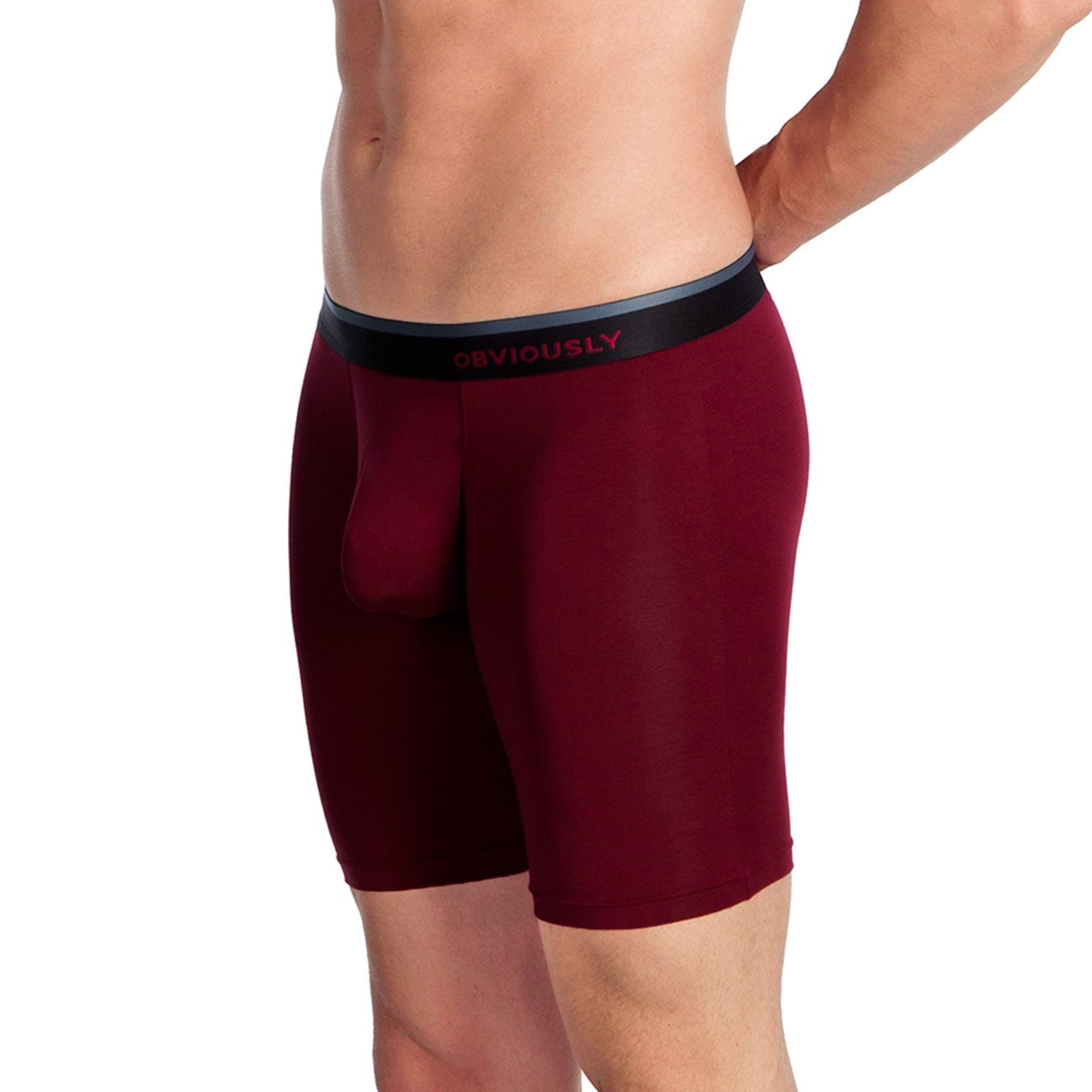 PrimeMan - Boxer Brief 9 inch Leg Obviously Apparel Maroon Small 