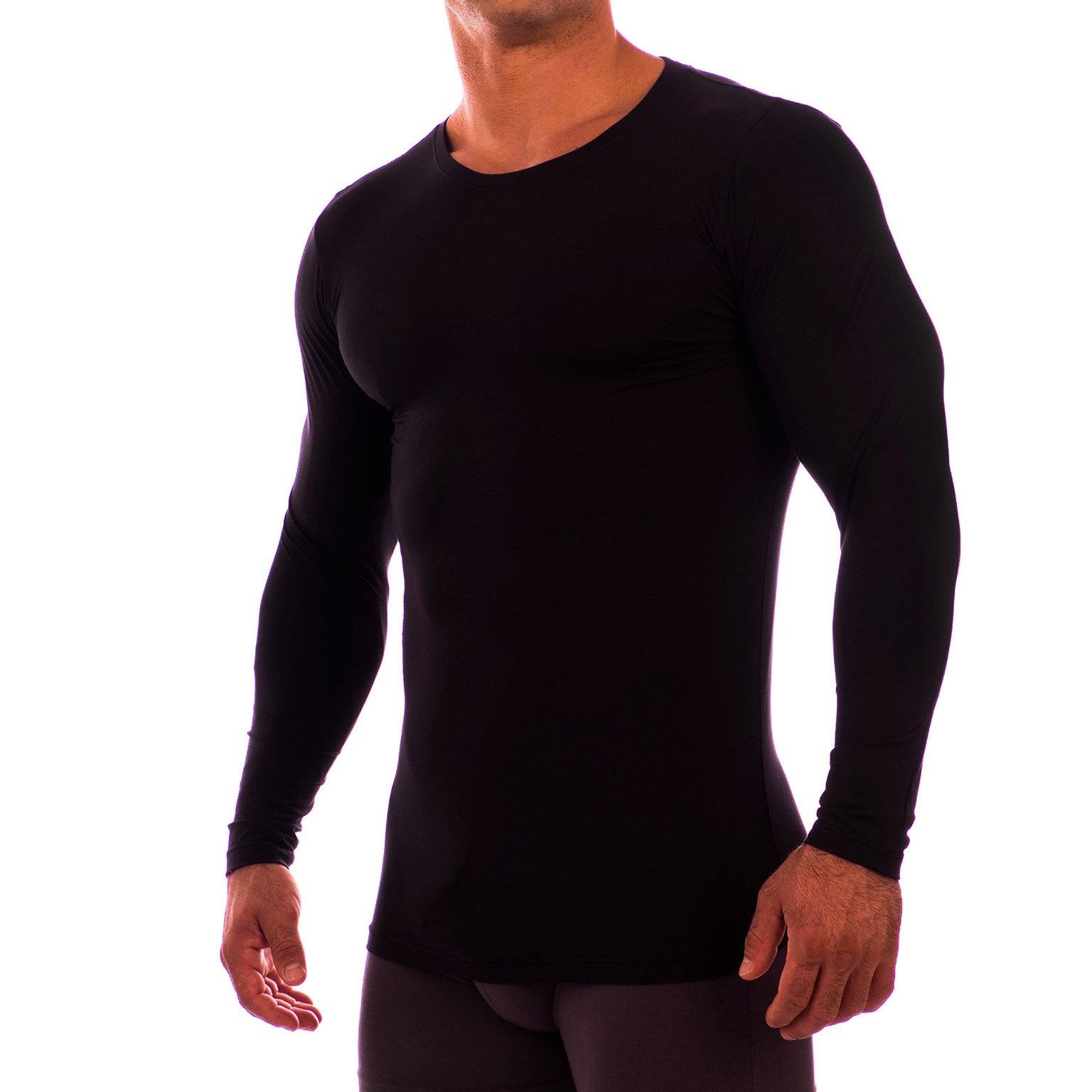 Crew Neck Long Sleeve Undershirt Obviously Apparel Black Small 